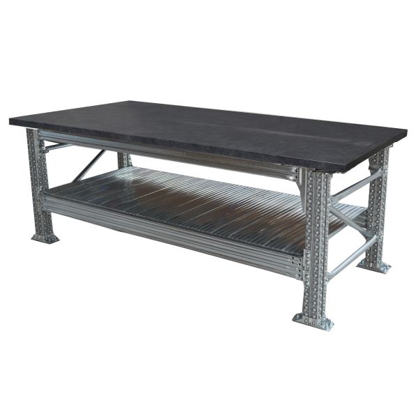 Werkbank type456 H931xD900Xl1200 incl. grijs anthraciet bovenblad (40 mm) plus 1 legbord