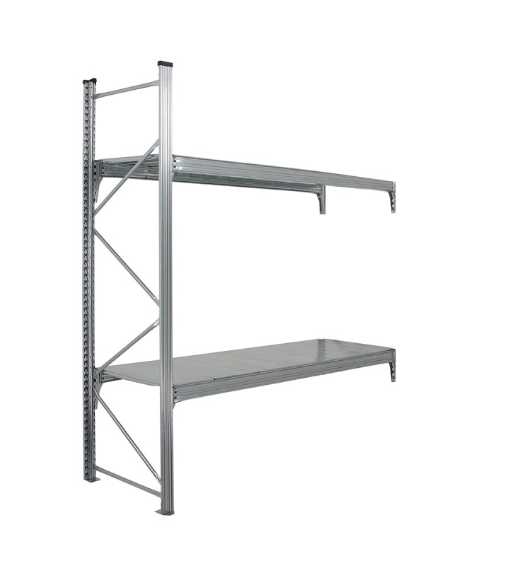 2 niveaus gegalvaniseerde legvlakken verzonken in gegalvaniseerde liggers