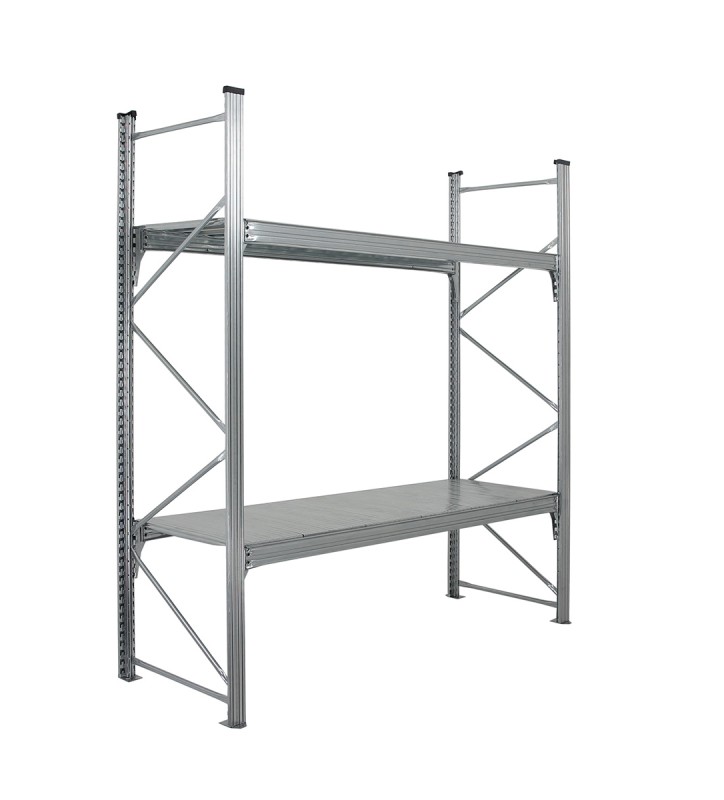 2 niveaus gegalvaniseerde legvlakken verzonken in gegalvaniseerde liggers