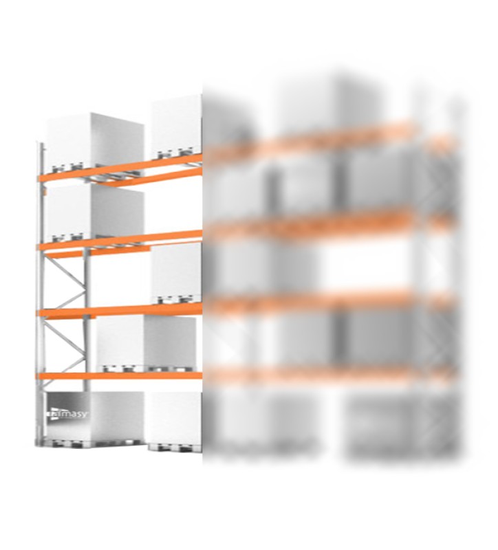 grond + 4 niveaus draagbalken (liggers)
capaciteit: 20 europaletten