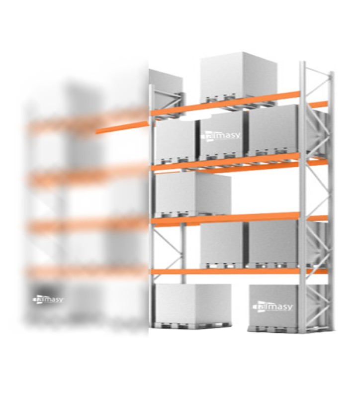 grond + 4 niveaus draagbalken (liggers)
capaciteit : 15 europalletten