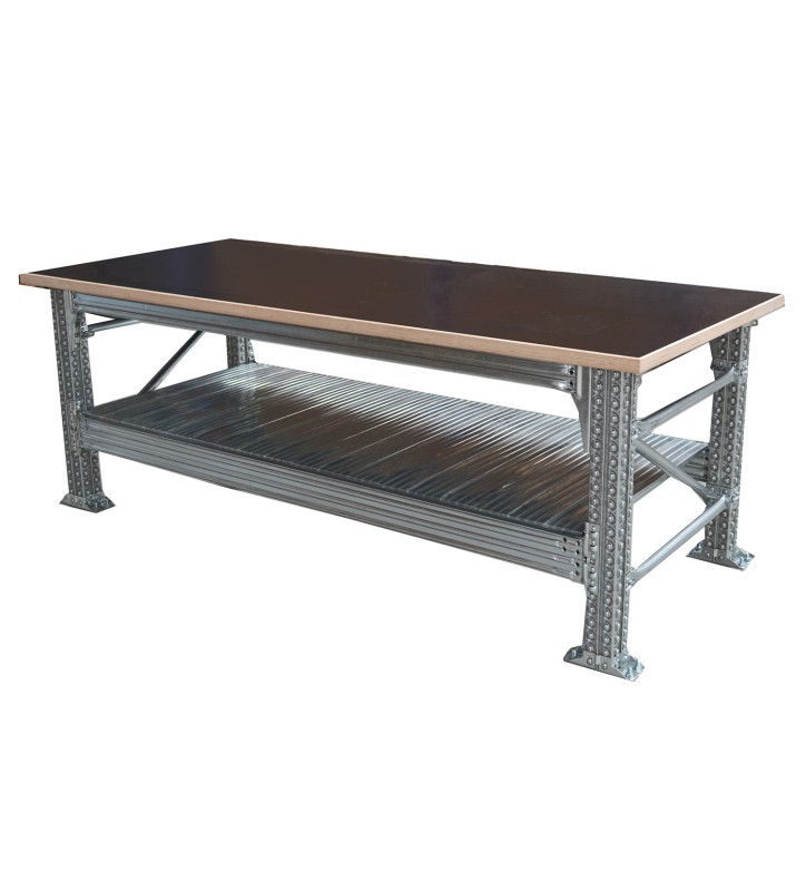 Werkbank type456 H927xD800Xl3000 incl. betonplex  bovenblad (30 mm) plus 1 legbord.