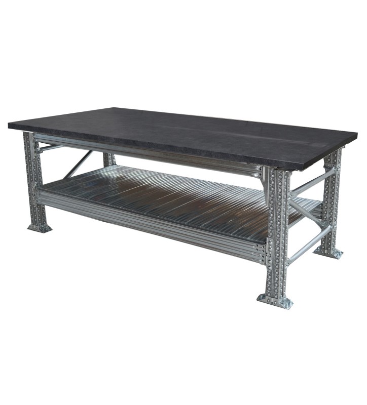 Werkbank type456 H931XD600XL1500 incl. grijs anthraciet bovenblad (40 mm) plus 1 legbord